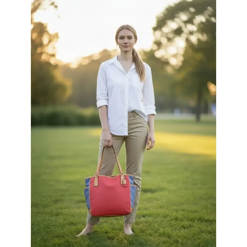 Coach F23683 Park Color Block Tote Bag